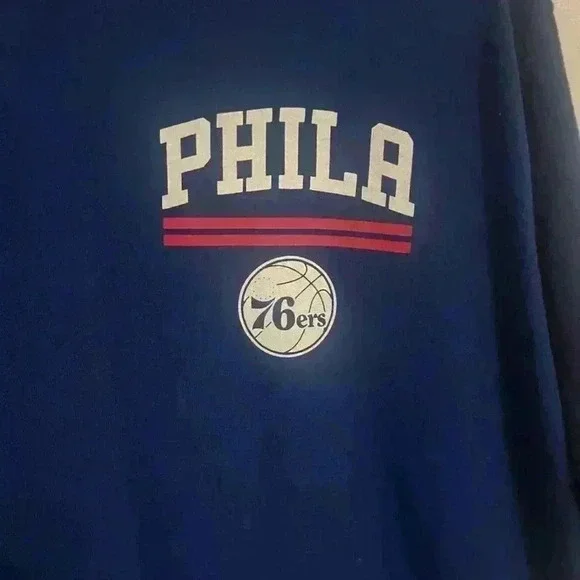 Philadelphia 76ers Men’s Blue Long sleeve Shirt NBA Size XL - Picture 2 of 7